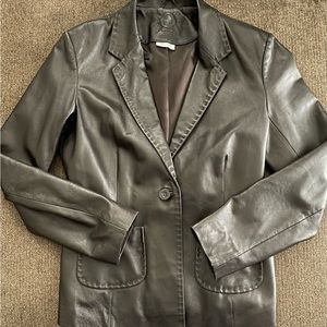 Women’s Vintage Olly 100% Leather Jacket Size L Brown